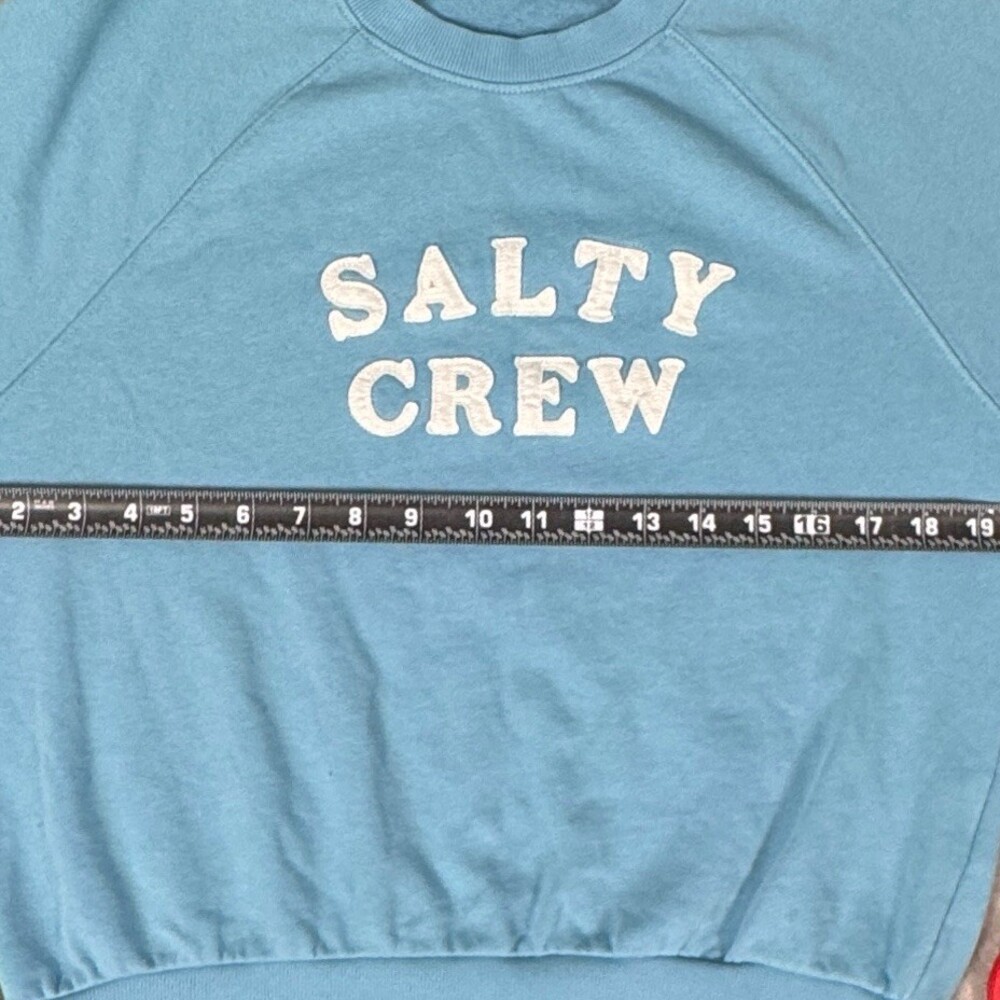 Salty Crew Women's First Mate Crewneck Pullover Sweatshirt Blue Logo M - Picture 6 of 9
